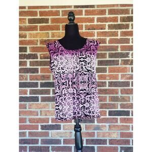 Axcess Sleeveless Top Women's Pink & Black - Size L
